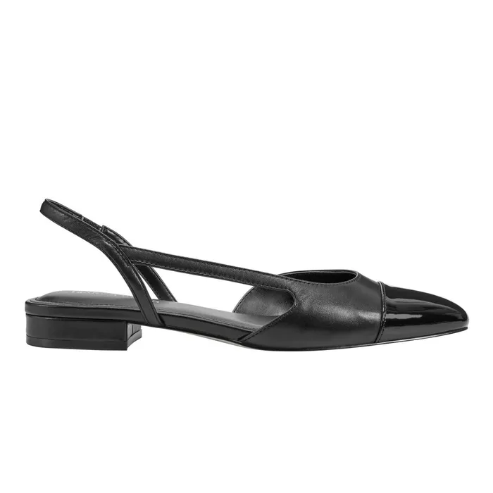 Women Dela Closed Toe Slingback Dress Flat Black Marc Fisher Loafers and Flats