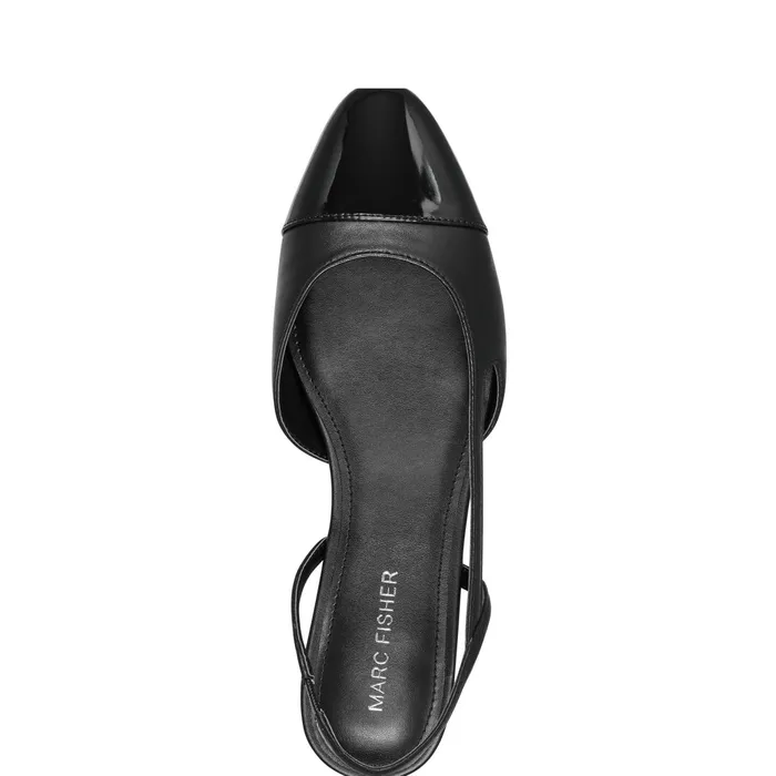 Women Dela Closed Toe Slingback Dress Flat Black Marc Fisher Loafers and Flats