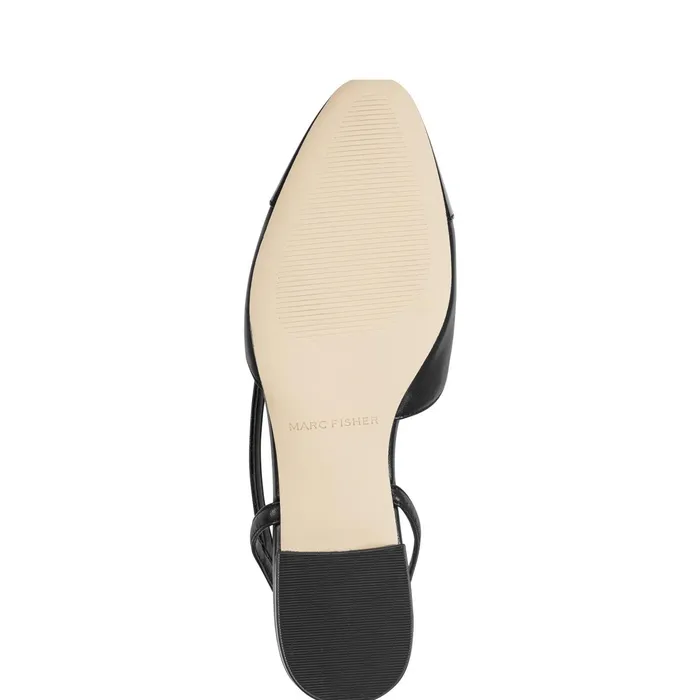 Women Dela Closed Toe Slingback Dress Flat Black Marc Fisher Loafers and Flats