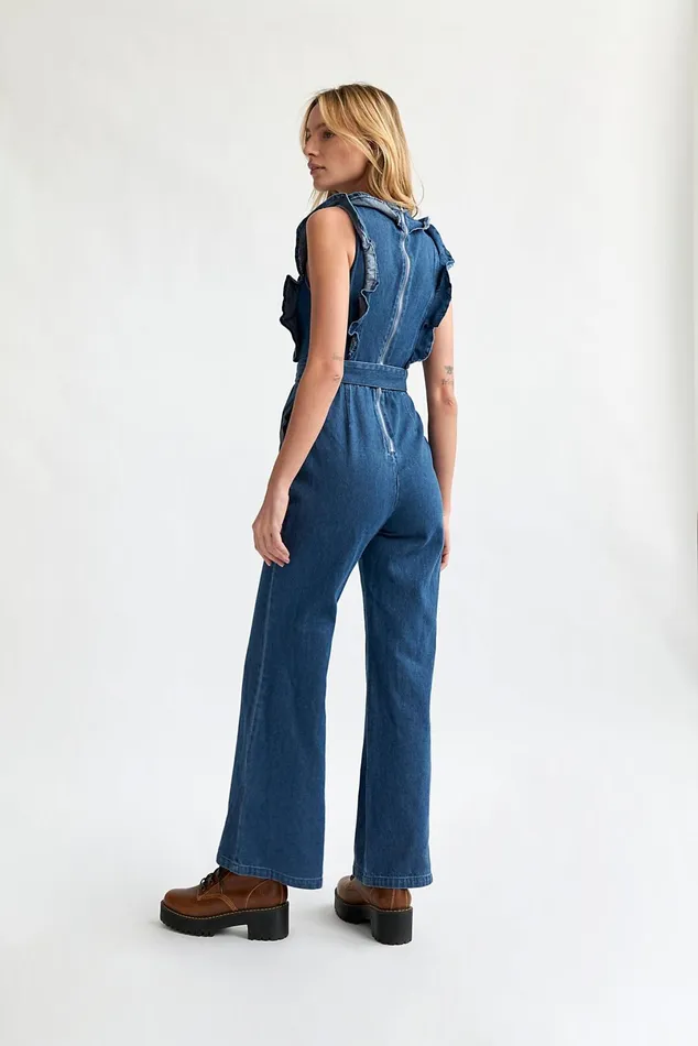 Women Denim Dresses Free People Alena Jumpsuit Indigo