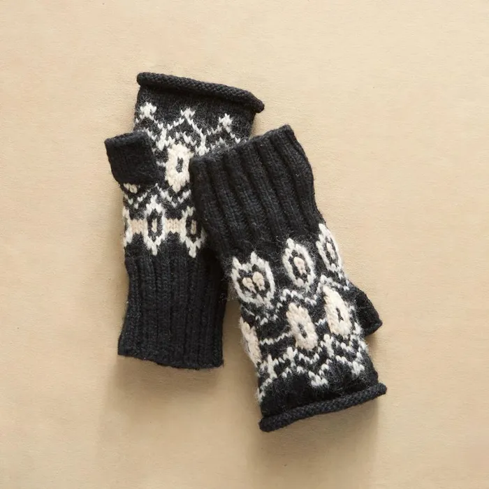 Women Diamond Dreams Handwarmers Black Sundance Catalog Scarves and Gloves