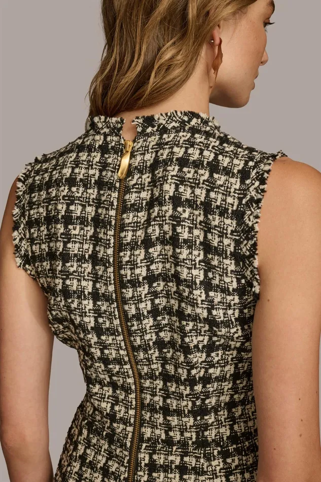 Women Dresses And Jumpsuits Donna Karan TWEED SHEATH DRESS Black Multi