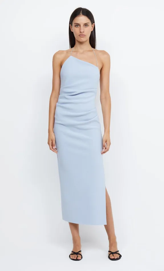 Women Dresses Bec Bridge ANDY ASYM MIDI DRESS Dusty Blue