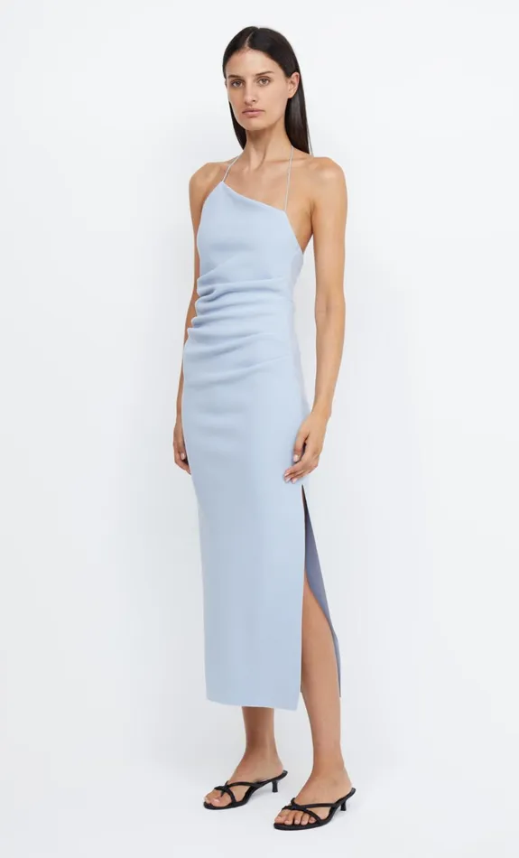 Women Dresses Bec Bridge ANDY ASYM MIDI DRESS Dusty Blue