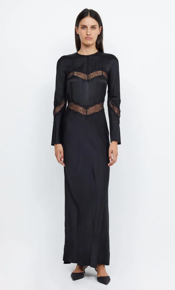 Women Dresses Bec Bridge SPENCER LACE LONG SLEEVE MAXI DRESS Blackblack