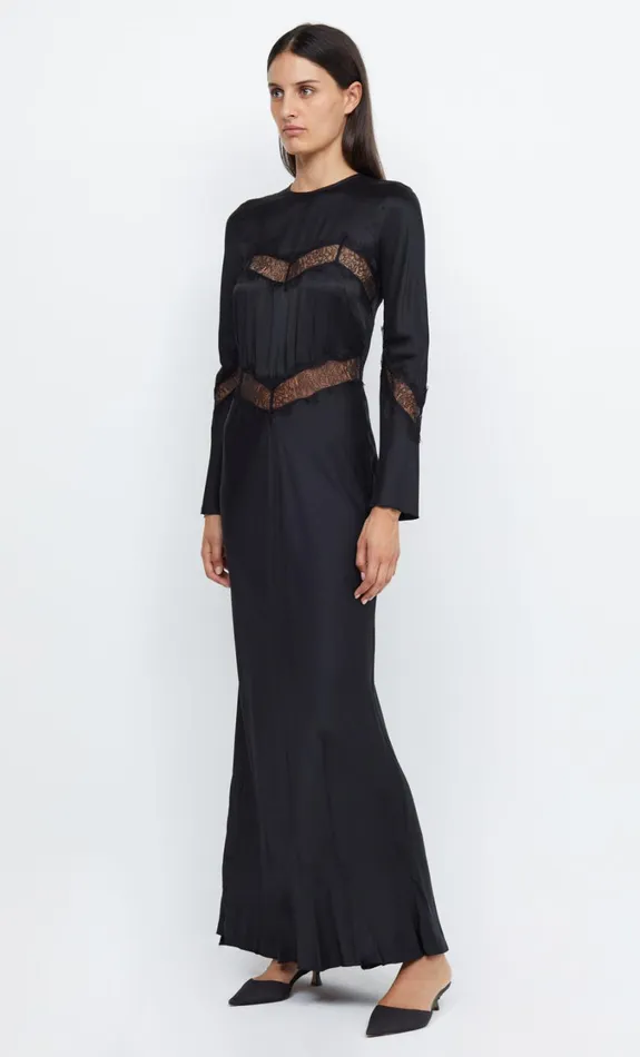 Women Dresses Bec Bridge SPENCER LACE LONG SLEEVE MAXI DRESS Blackblack