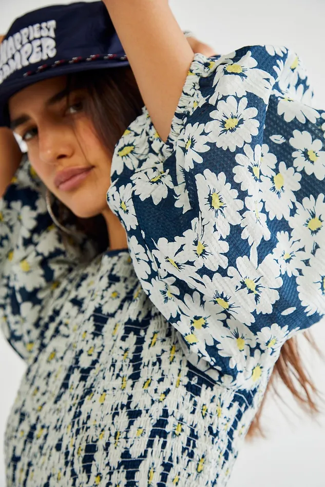Women Dresses Free People Viscose Dobby Maxi Dress Blue Daisy
