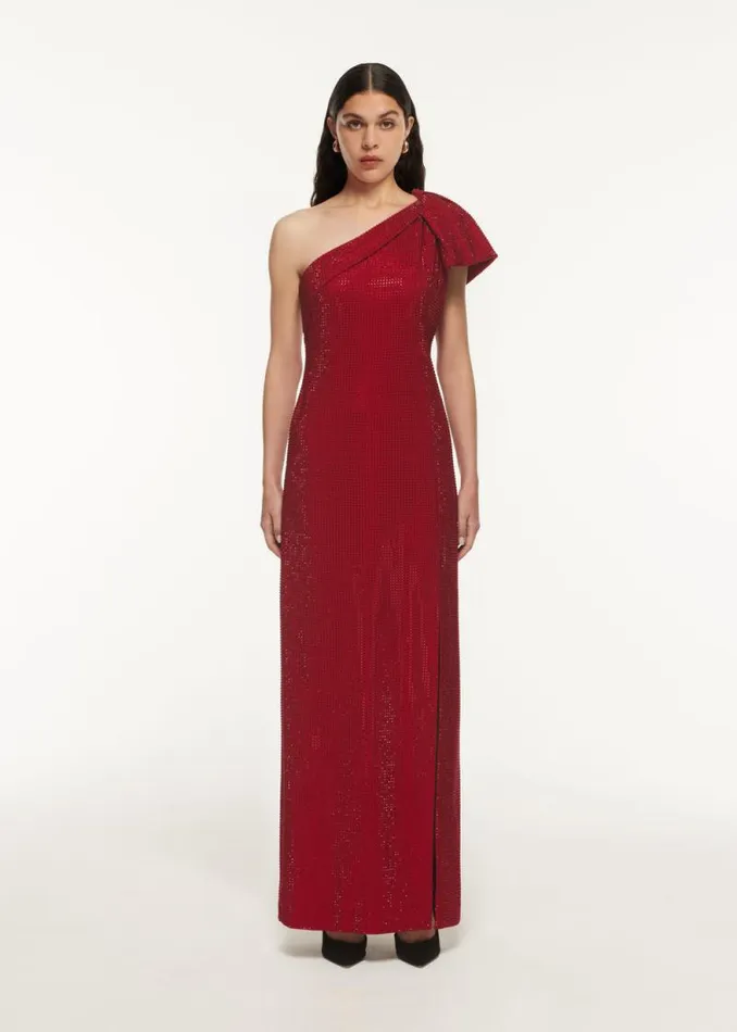 Women Dresses Roland Mouret Asymmetric Bow Diamante Maxi Dress