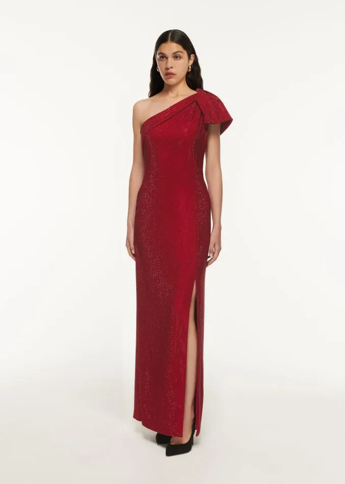 Women Dresses Roland Mouret Asymmetric Bow Diamante Maxi Dress