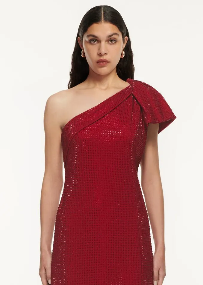 Women Dresses Roland Mouret Asymmetric Bow Diamante Maxi Dress