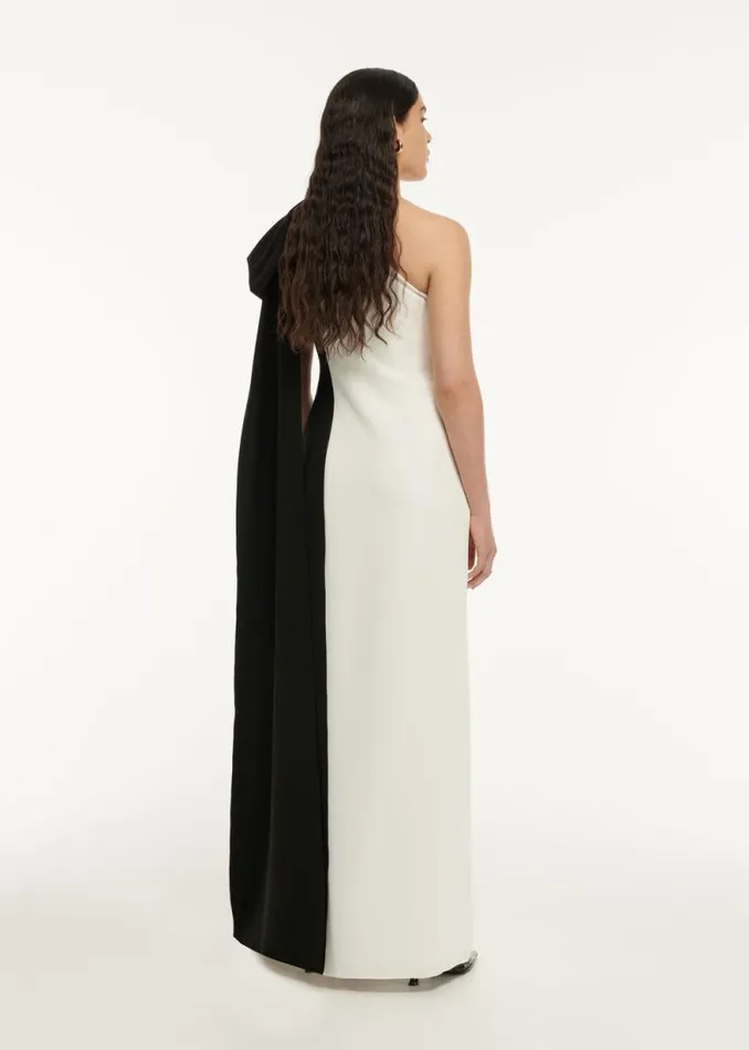 Women Dresses Roland Mouret Asymmetric Bow Stretch Cady Maxi Dress