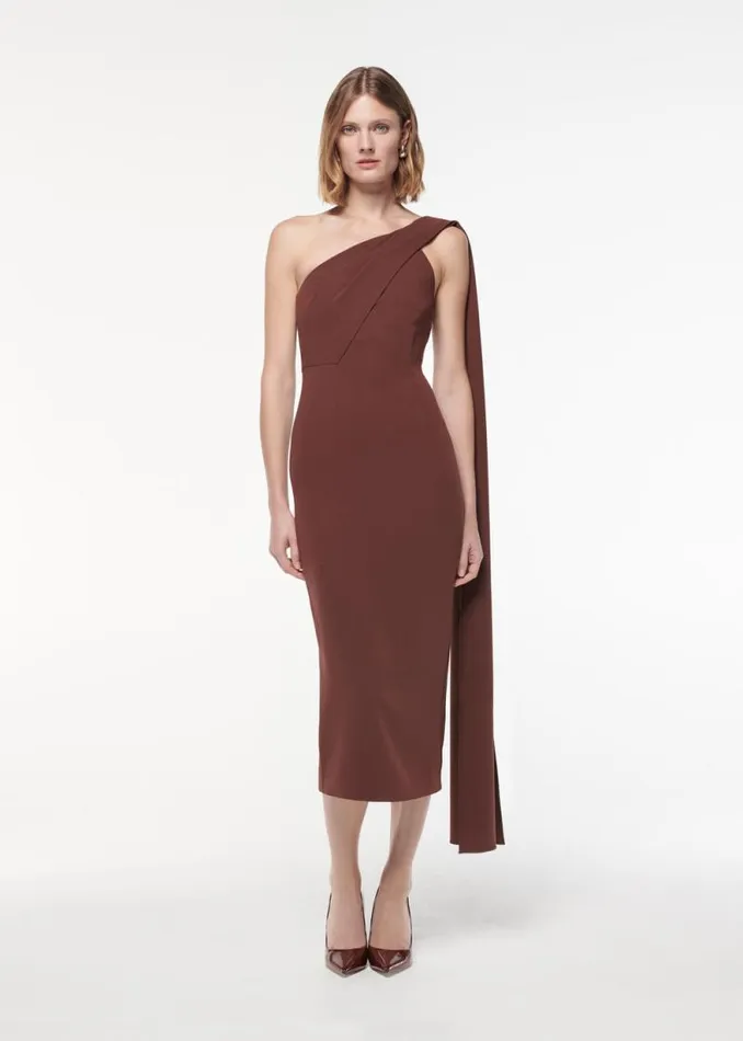 Women Dresses Roland Mouret Asymmetric Heavy Cady Midi Dress