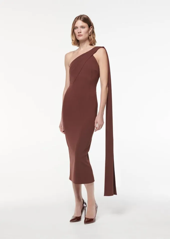 Women Dresses Roland Mouret Asymmetric Heavy Cady Midi Dress