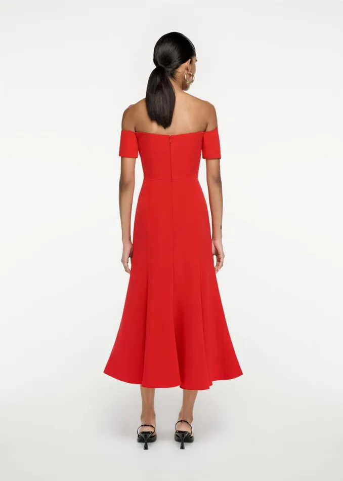 Women Dresses Roland Mouret Asymmetric Stretch Cady Midi Dress
