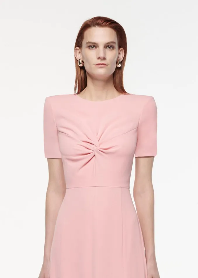 Women Dresses Roland Mouret Short Sleeve Light Cady Midi Dress
