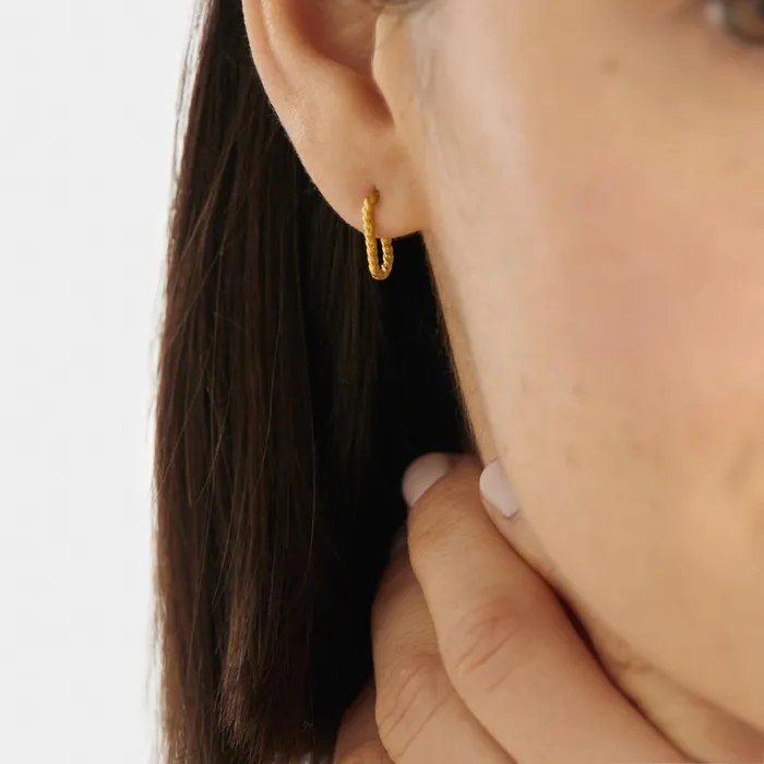 Women Earrings Katie Loxton Celine Waterproof Gold Rope Hoop Earrings