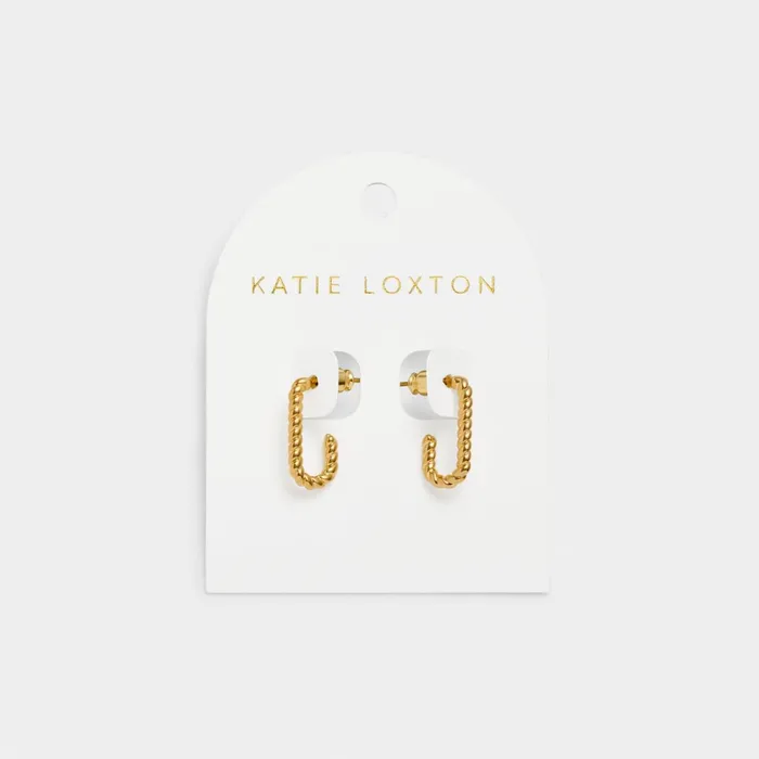 Women Earrings Katie Loxton Celine Waterproof Gold Rope Hoop Earrings