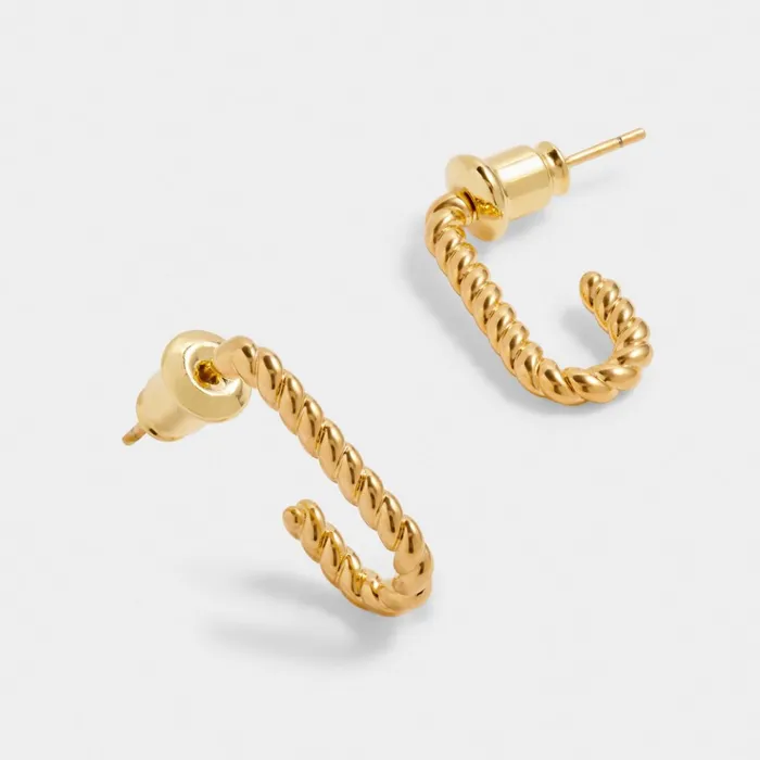Women Earrings Katie Loxton Celine Waterproof Gold Rope Hoop Earrings