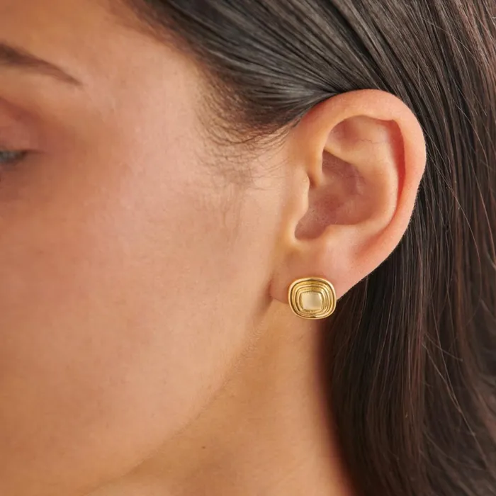 Women Earrings Katie Loxton Sofia Waterproof Gold Button Stud Earrings