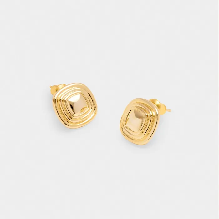 Women Earrings Katie Loxton Sofia Waterproof Gold Button Stud Earrings