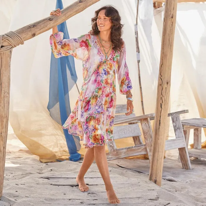Women Fionna Silk Mini Dress Multi Sundance Catalog Dresses and Jumpsuits