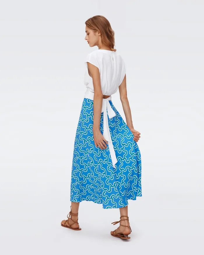 Women Florencia Skirt Cloud Patch Blue DVF Skirts