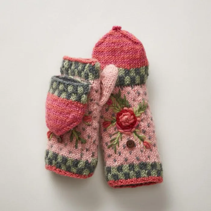 Women Frosty Blooms Convertible Mittens Raisin Sundance Catalog Scarves and Gloves Women Frosty Blooms Convertible Mittens Raisin Sundance Catalog Scarves and Gloves