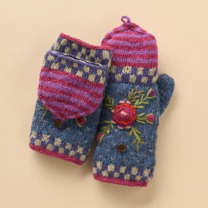 Women Frosty Blooms Convertible Mittens Raisin Sundance Catalog Scarves and Gloves Women Frosty Blooms Convertible Mittens Raisin Sundance Catalog Scarves and Gloves