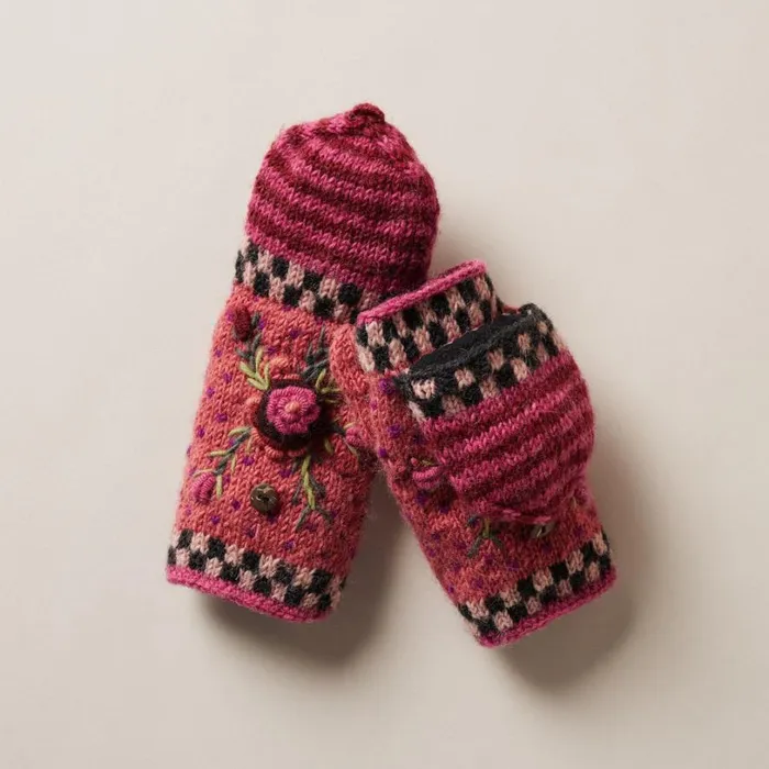 Women Frosty Blooms Convertible Mittens Raisin Sundance Catalog Scarves and Gloves Women Frosty Blooms Convertible Mittens Raisin Sundance Catalog Scarves and Gloves