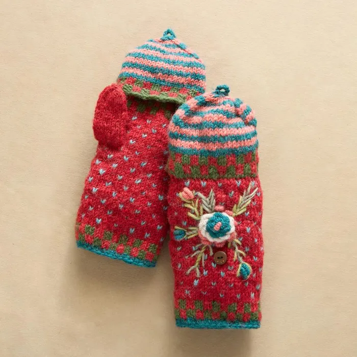 Women Frosty Blooms Convertible Mittens Raisin Sundance Catalog Scarves and Gloves Women Frosty Blooms Convertible Mittens Raisin Sundance Catalog Scarves and Gloves