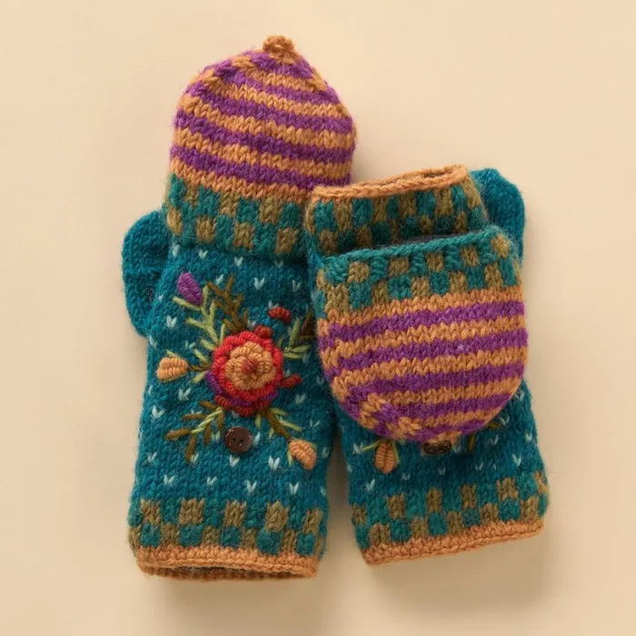 Women Frosty Blooms Convertible Mittens Raisin Sundance Catalog Scarves and Gloves Women Frosty Blooms Convertible Mittens Raisin Sundance Catalog Scarves and Gloves