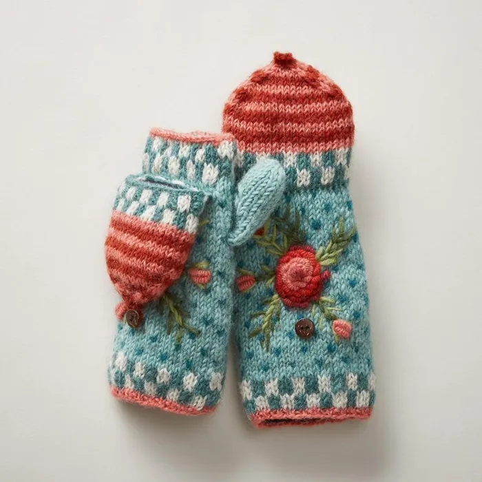 Women Frosty Blooms Convertible Mittens Raisin Sundance Catalog Scarves and Gloves Women Frosty Blooms Convertible Mittens Raisin Sundance Catalog Scarves and Gloves