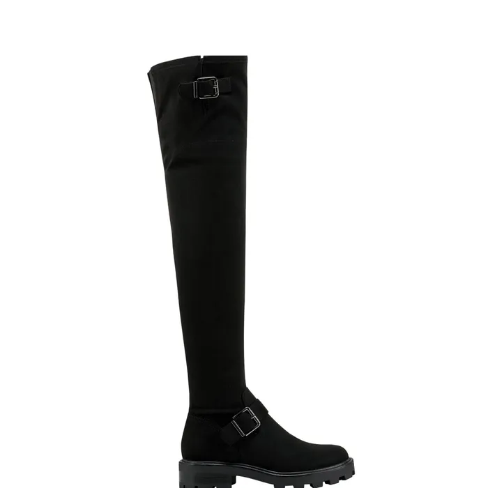 Women Ganven Lug Sole Over The Knee Boot Black Marc Fisher Boots