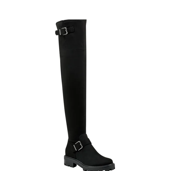 Women Ganven Lug Sole Over The Knee Boot Black Marc Fisher Boots