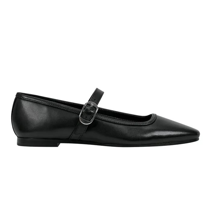 Women Garissa Mary Jane Ballet Flat Black Leather Marc Fisher Loafers and Flats
