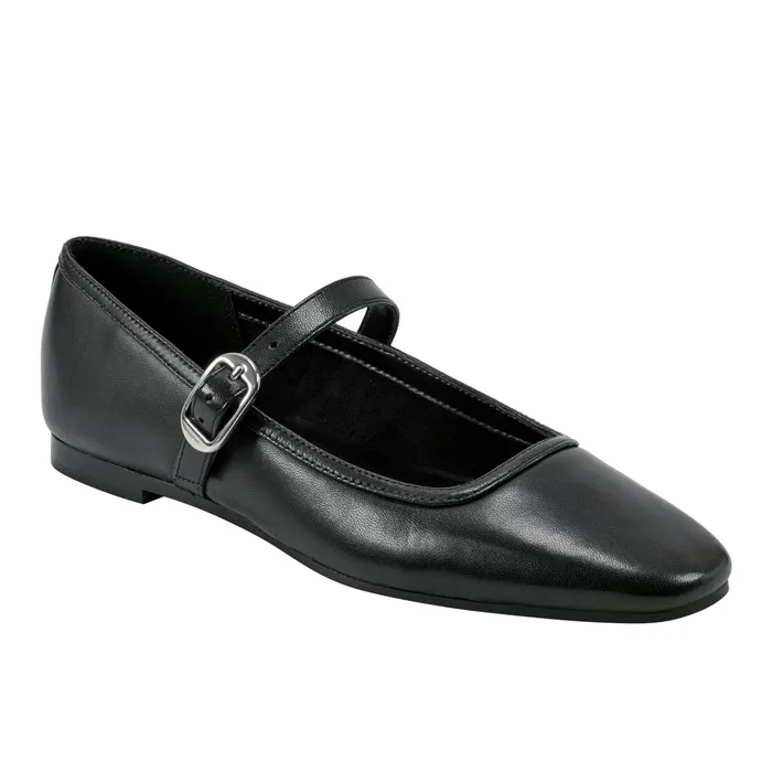 Women Garissa Mary Jane Ballet Flat Black Leather Marc Fisher Loafers and Flats