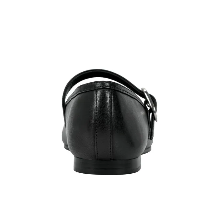 Women Garissa Mary Jane Ballet Flat Black Leather Marc Fisher Loafers and Flats