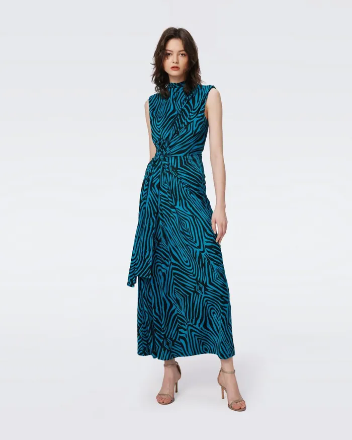 Women Geri Dress Huge Zebra Blue DVF Dresses
