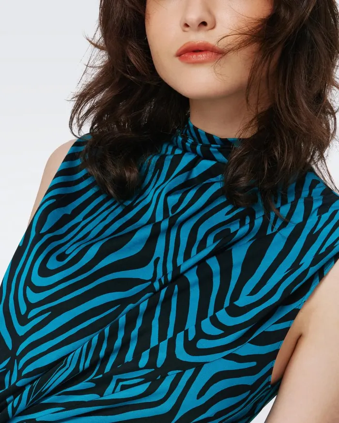 Women Geri Dress Huge Zebra Blue DVF Dresses