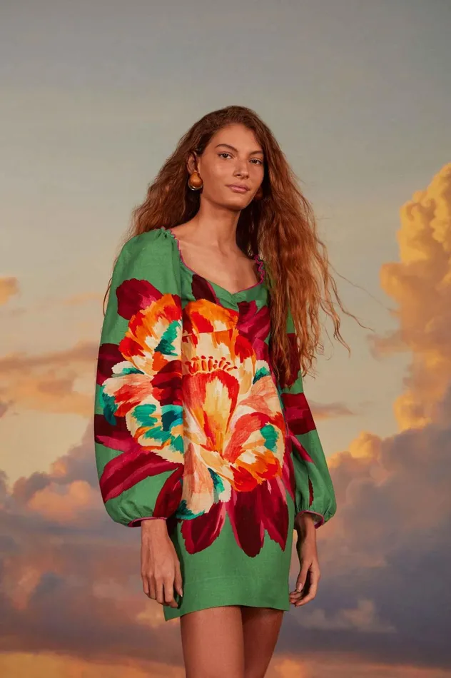 Women Green Tropicart Mini Dress Tropicart Green FARM Rio Mini Dresses