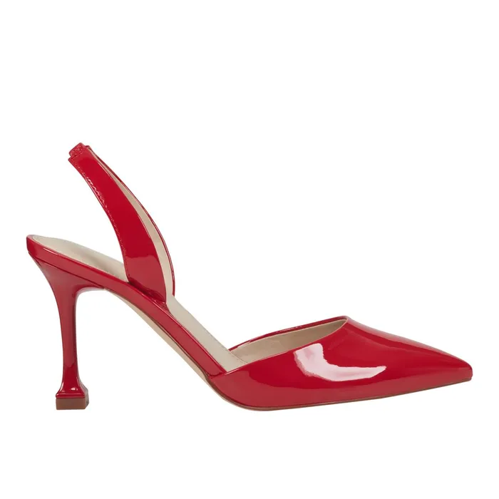Women Hadya Slingback Pump Medium Red Patent Marc Fisher Heels and Pumps