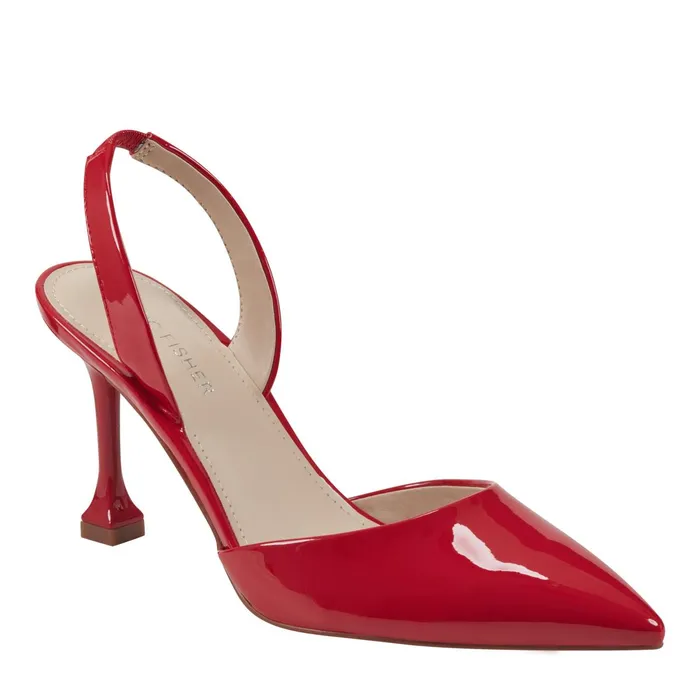 Women Hadya Slingback Pump Medium Red Patent Marc Fisher Heels and Pumps
