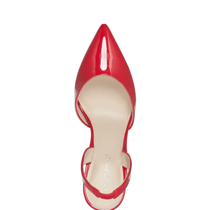 Women Hadya Slingback Pump Medium Red Patent Marc Fisher Heels and Pumps