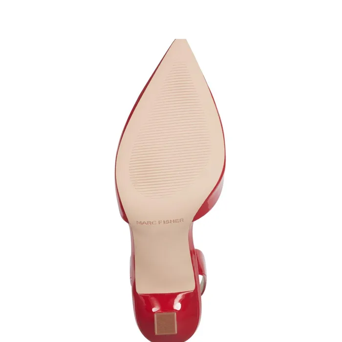 Women Hadya Slingback Pump Medium Red Patent Marc Fisher Heels and Pumps
