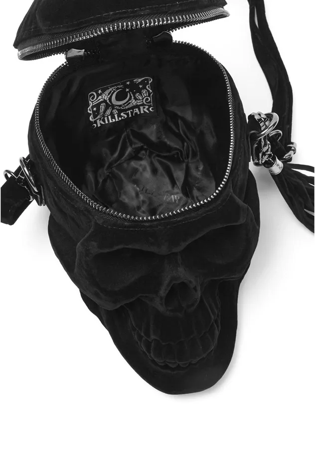 Women Handbags Killstar Grave Digger Skull Handbag VELVET