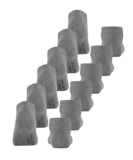 Women Happy Bundle 6Pack Women Sneaker Socks Light Greymel FALKE Ankle Socks