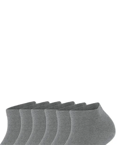 Women Happy Bundle 6Pack Women Sneaker Socks Light Greymel FALKE Ankle Socks