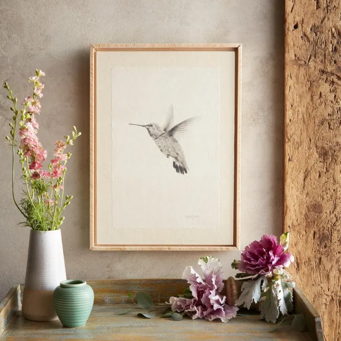 Women Happy Hummingbirds Print Sundance Catalog Decor