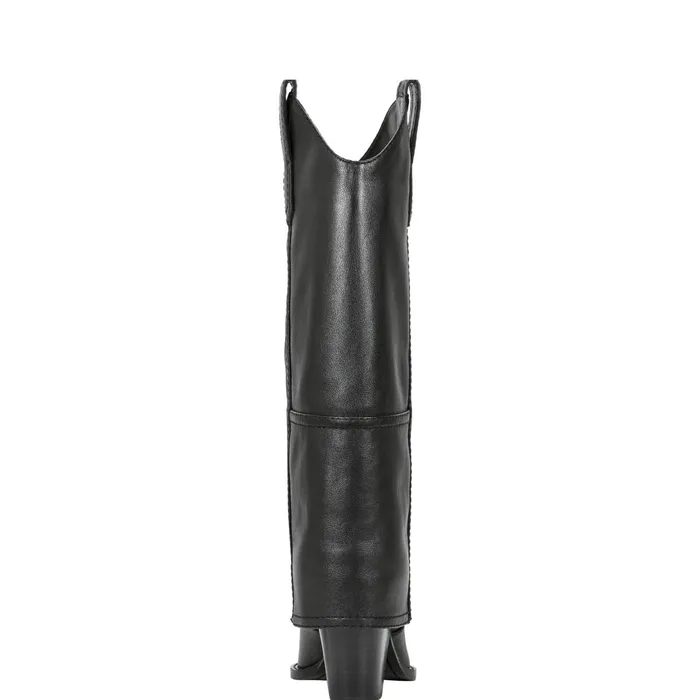 Women Harlo Foldover Western Boot Black Leather Marc Fisher Casual Boots