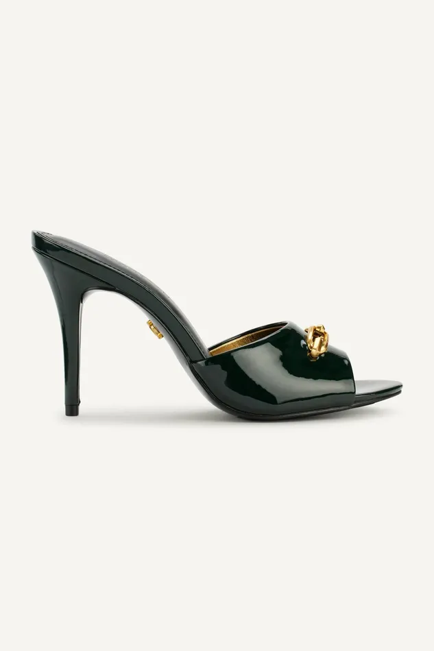 Women Heels And Wedges Donna Karan SENNA SANDAL MULE Forest Green